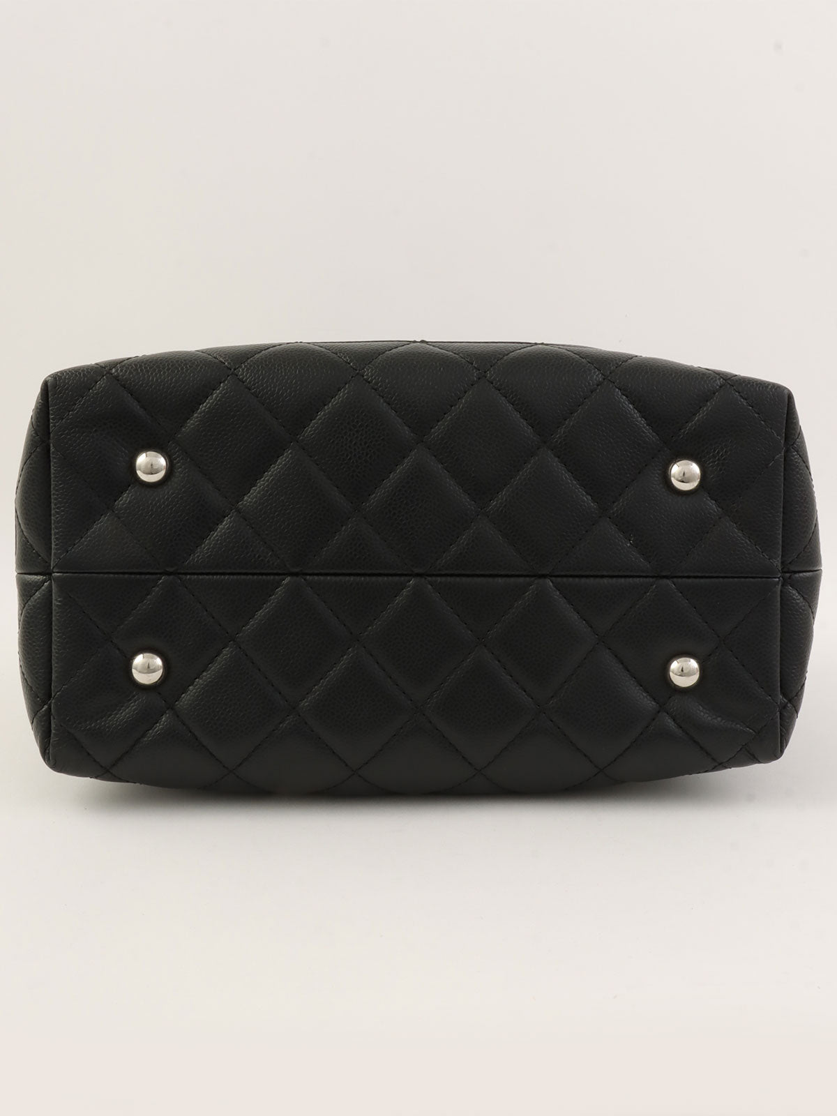 2011 Caviar Skin CC Mark Stitch 2-Way Tote Bag, Black