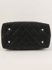 2011 Caviar Skin CC Mark Stitch 2-Way Tote Bag, Black