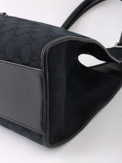 Canvas GG Pattern Jackie Shoulder Bag in Black