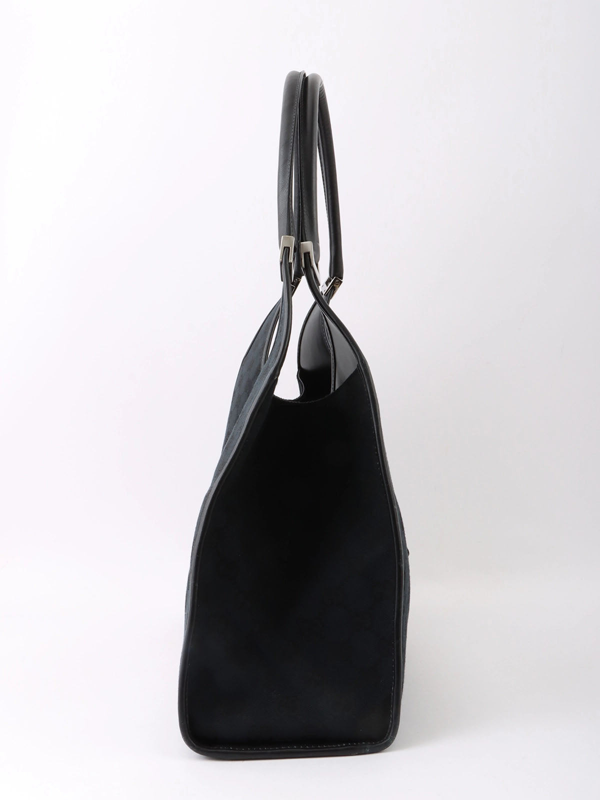 Canvas GG Pattern Jackie Shoulder Bag in Black