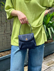 1998 CC Turnlock Handbag, Navy
