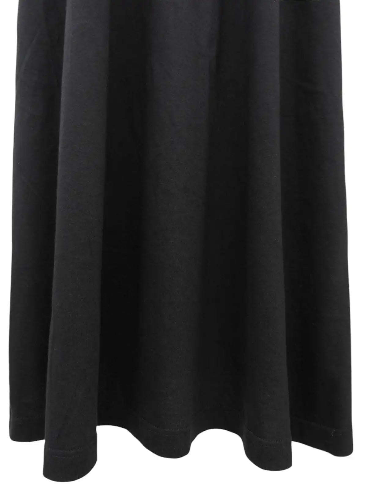 ロゴステッチノースリーブワンピース ブラック