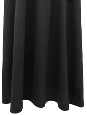 ロゴステッチノースリーブワンピース ブラック