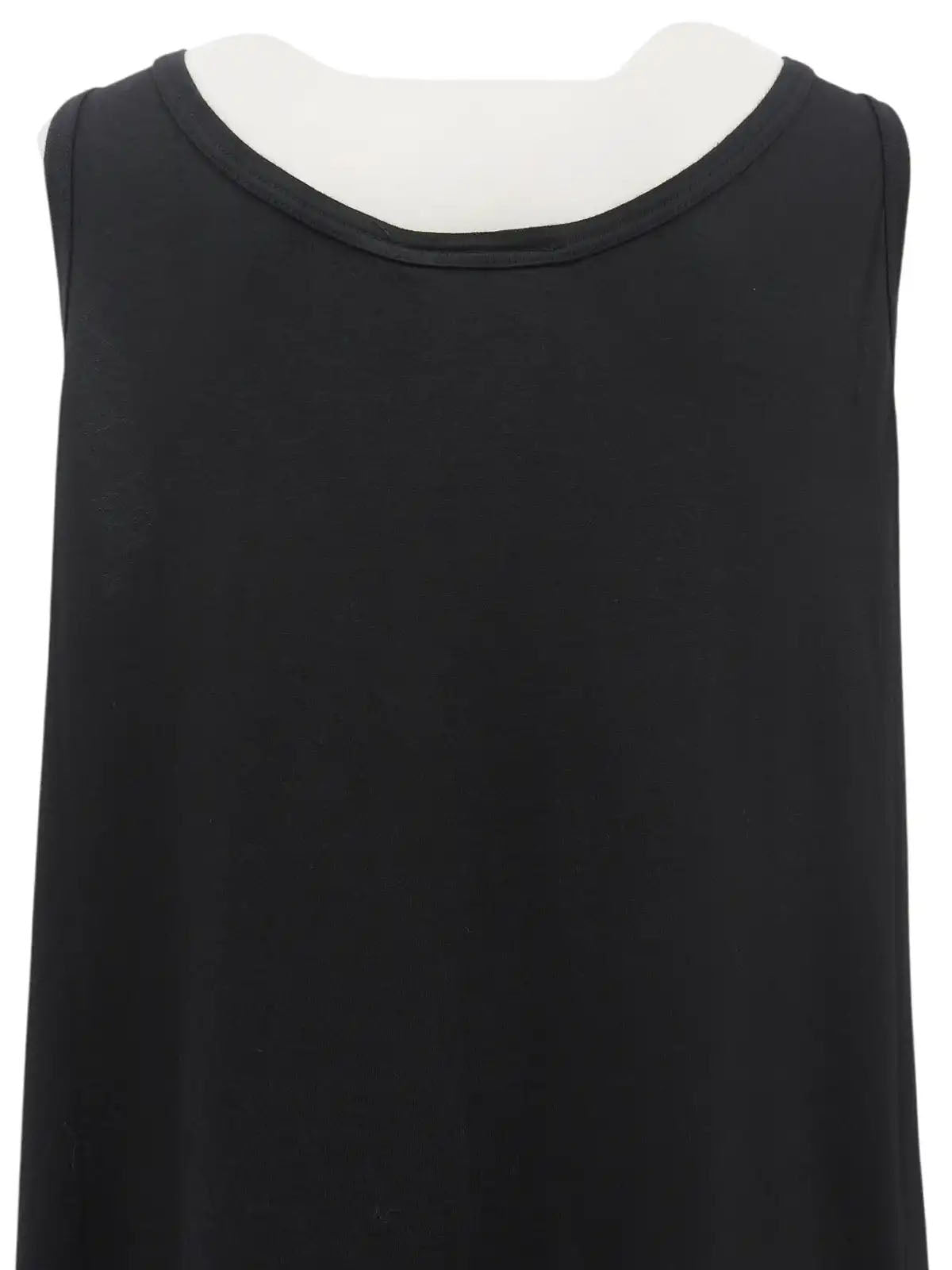 黑色Logo缝线无袖连衣裙