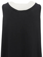 Logo Stitch Sleeveless Dress in Black