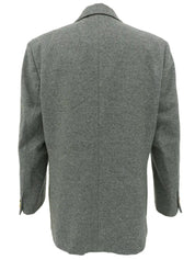 Grey wool logo emblem jacket