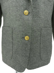 Grey wool logo emblem jacket
