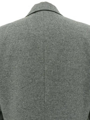 Grey wool logo emblem jacket