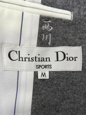 Grey wool logo emblem jacket