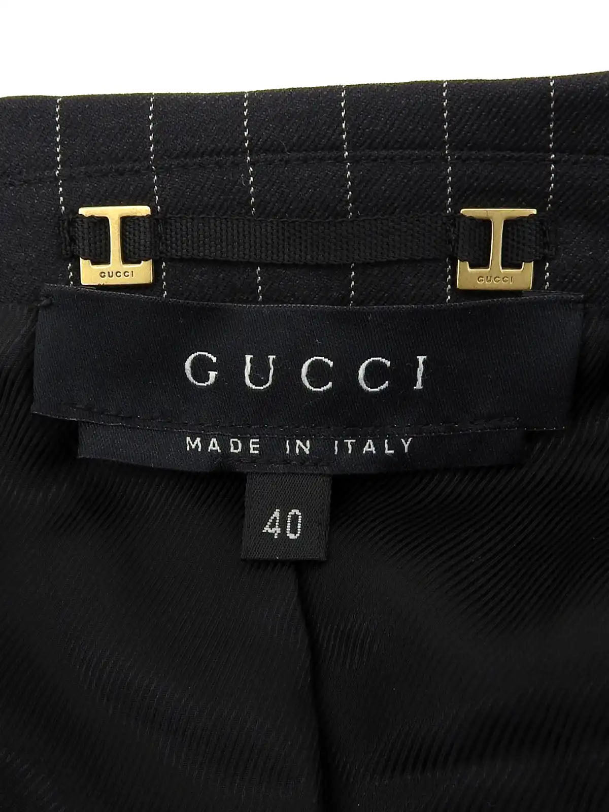 Stripe Pattern Logo Button Jacket in Black