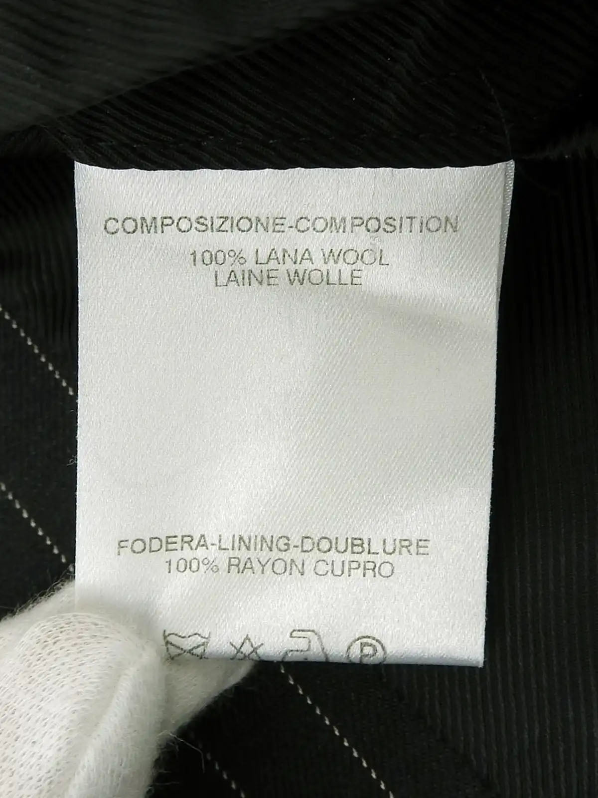 Stripe Pattern Logo Button Jacket in Black