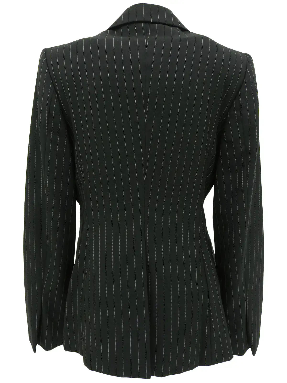 Stripe Pattern Logo Button Jacket in Black