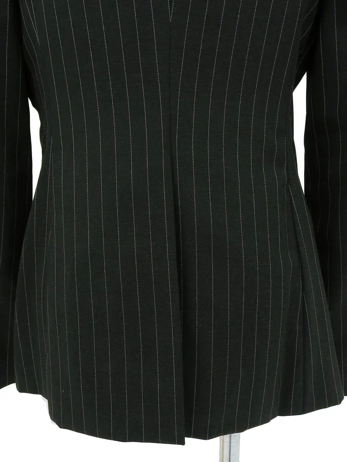 Stripe Pattern Logo Button Jacket in Black