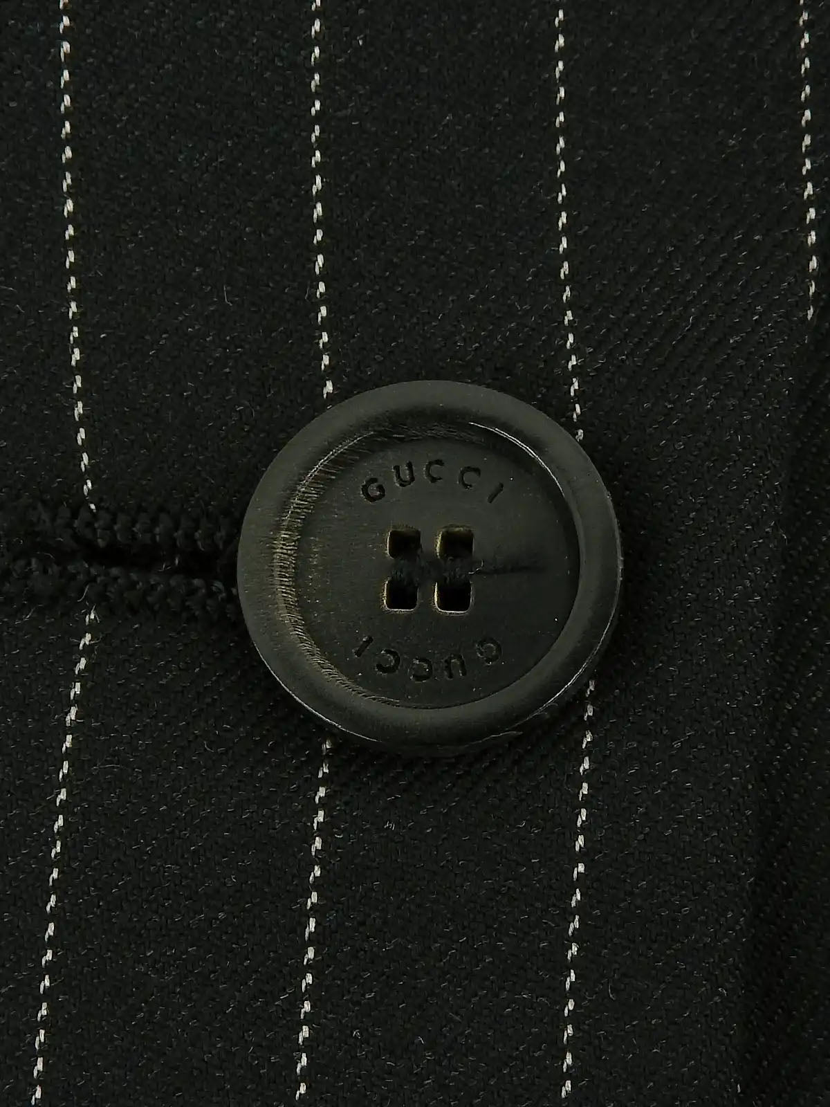 Stripe Pattern Logo Button Jacket in Black