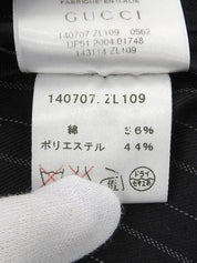 Striped Pattern Logo Button Jacket Black/Gray