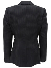 Striped Pattern Logo Button Jacket Black/Gray