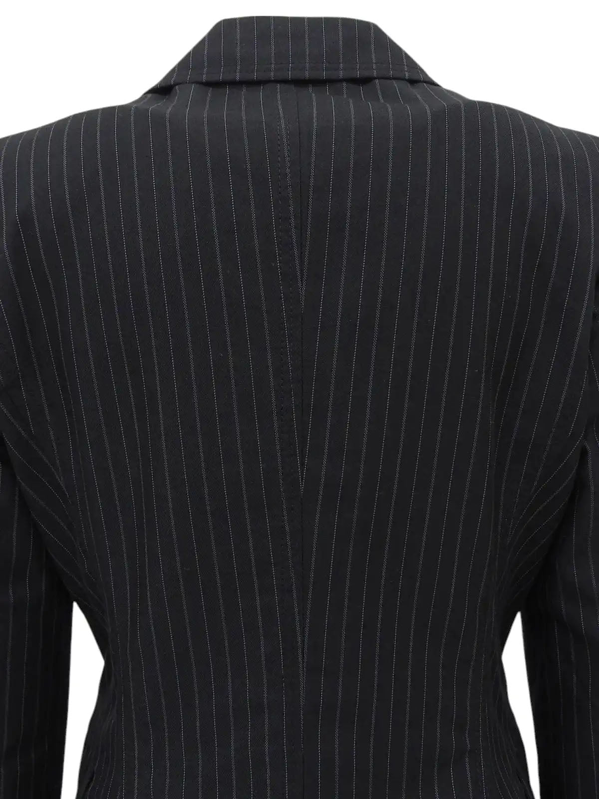 Striped Pattern Logo Button Jacket Black/Gray