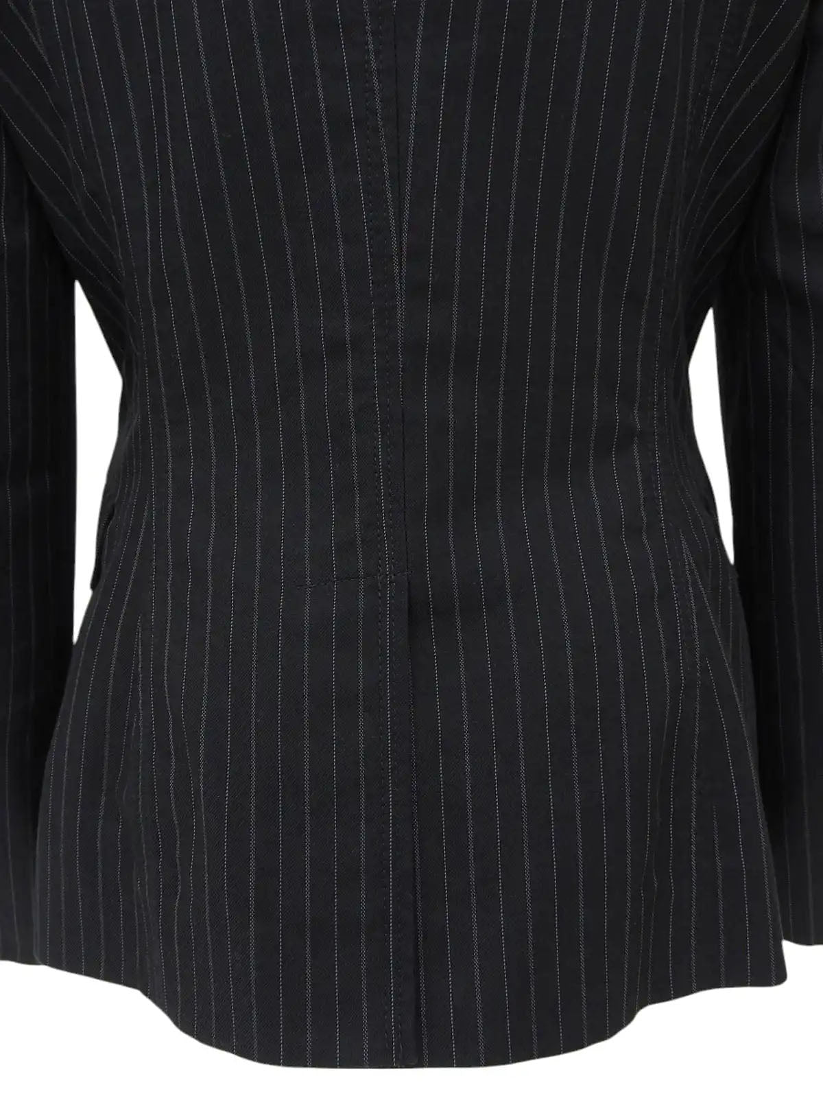 ストライプパターンロゴボタンジャケット ブラック/グレー