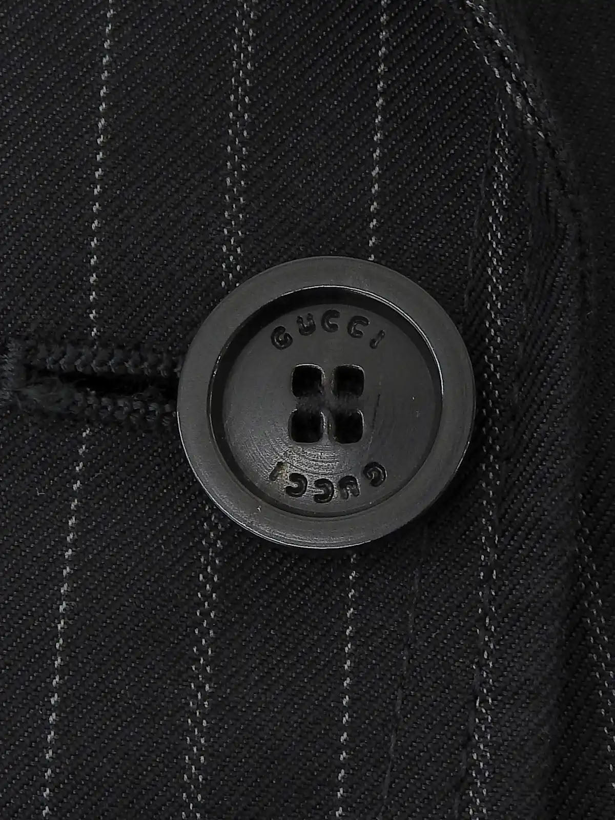 Striped Pattern Logo Button Jacket Black/Gray