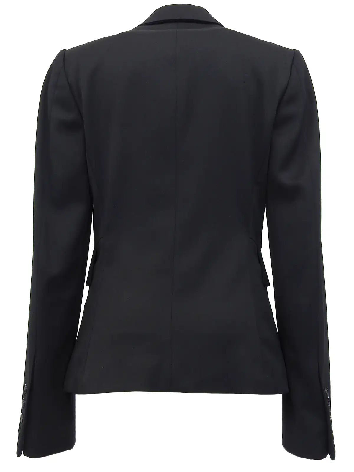 Wool logo button jacket in black