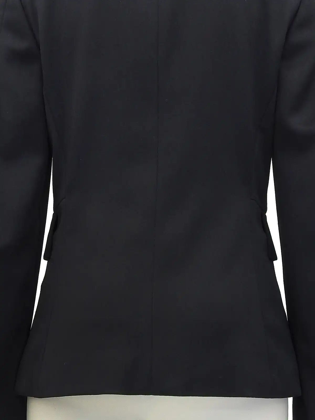 Wool logo button jacket in black