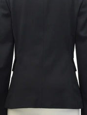 Wool logo button jacket in black