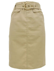 ロゴバックルタイトスカート ベージュ