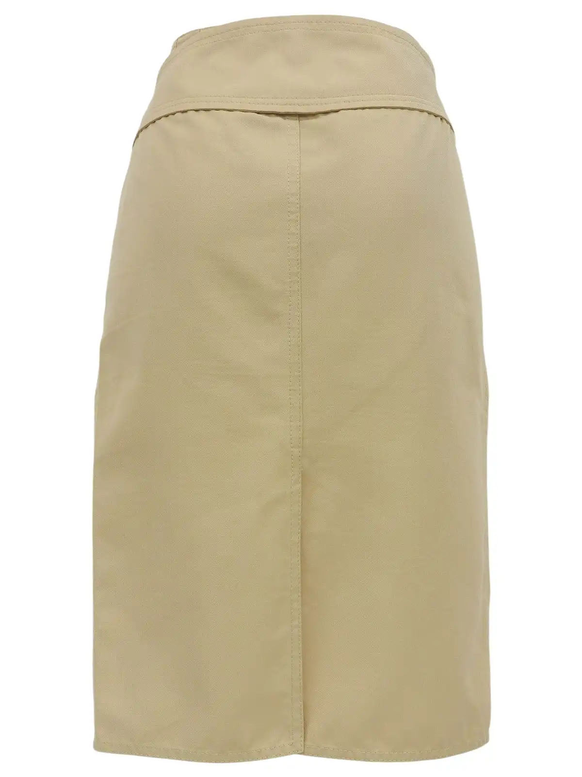 Logo Buckle Tight Skirt Beige