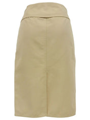 Logo Buckle Tight Skirt Beige