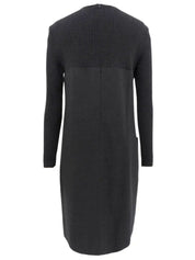 リブニットスリーブワンピース グレー