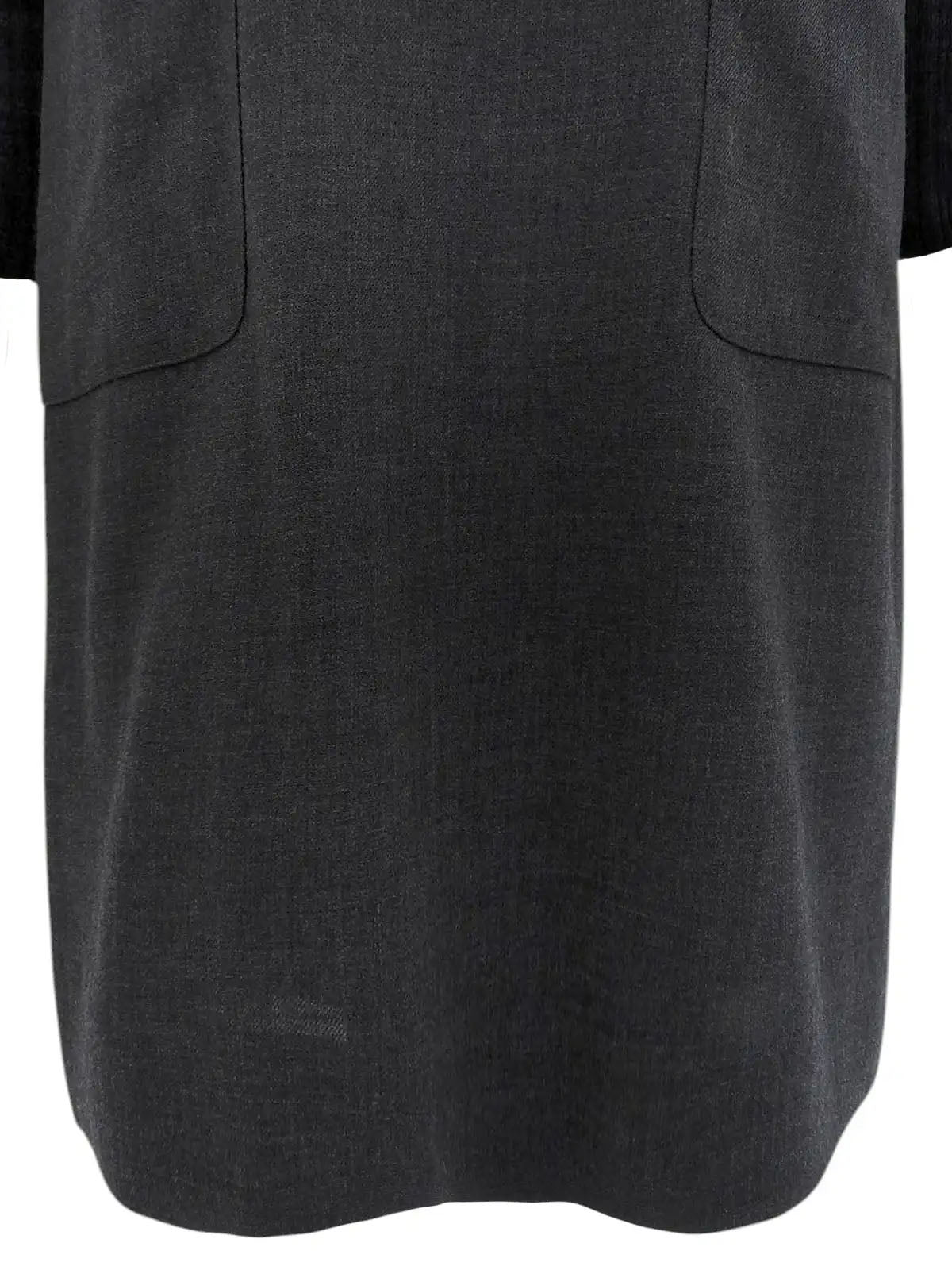 リブニットスリーブワンピース グレー