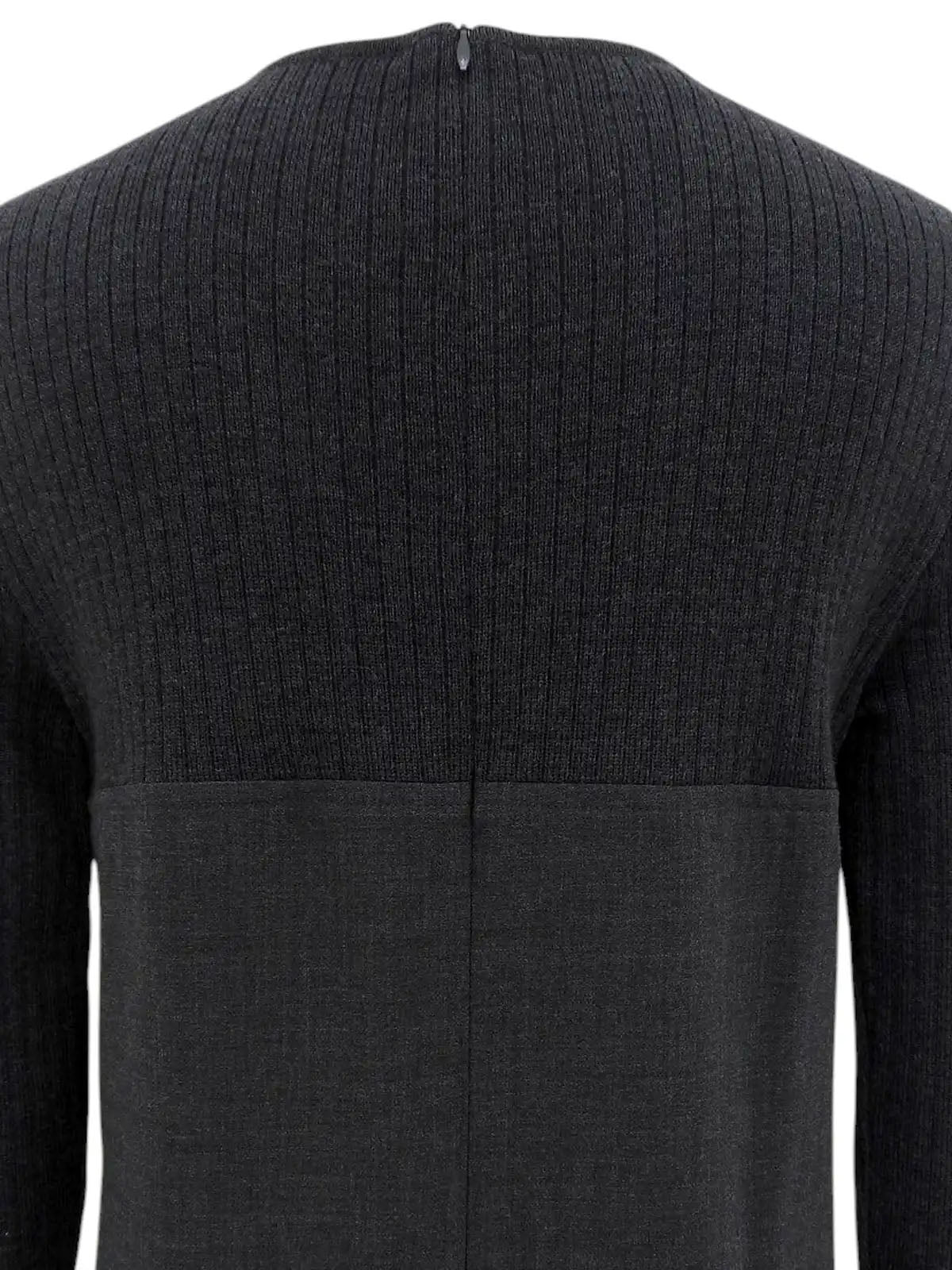 リブニットスリーブワンピース グレー