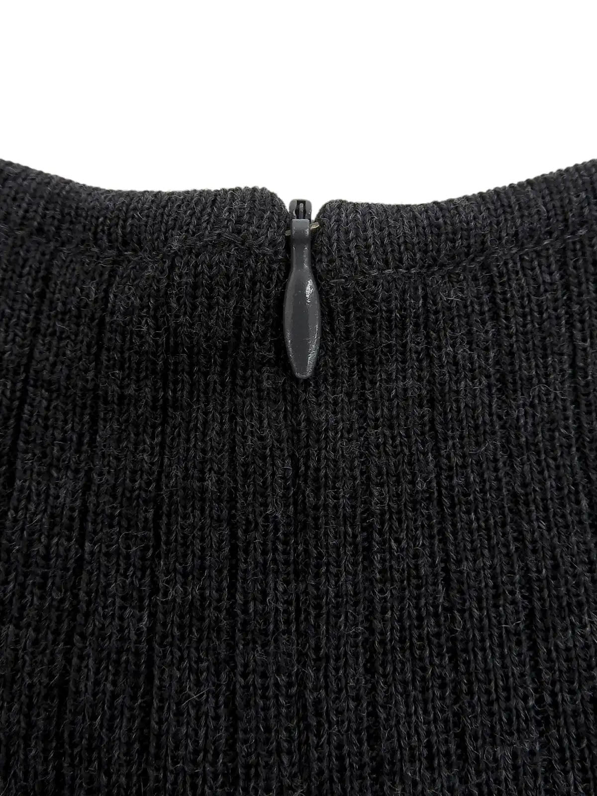 リブニットスリーブワンピース グレー