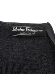 リブニットスリーブワンピース グレー