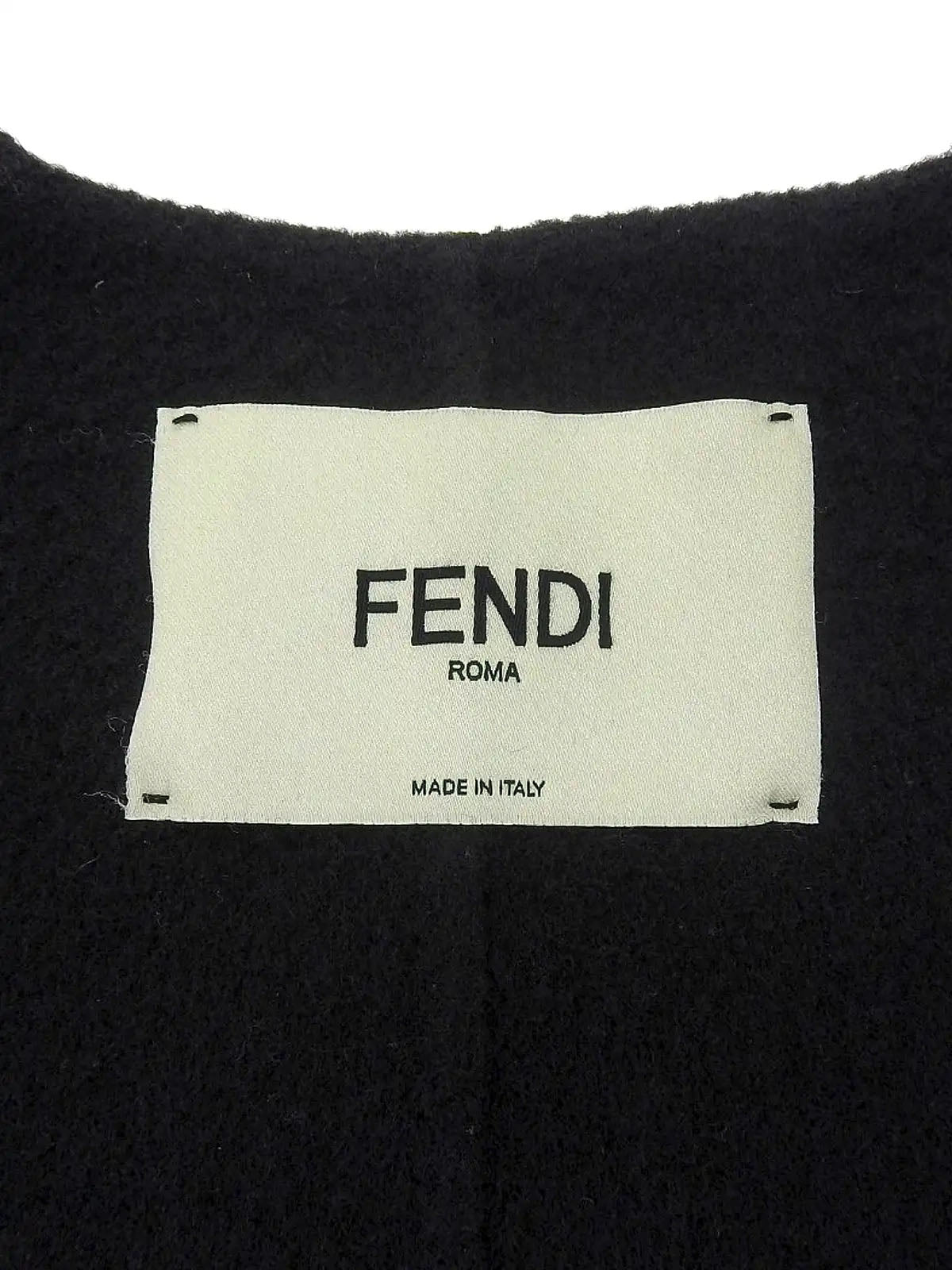 Wool and fox fur combination cape coat in black/white