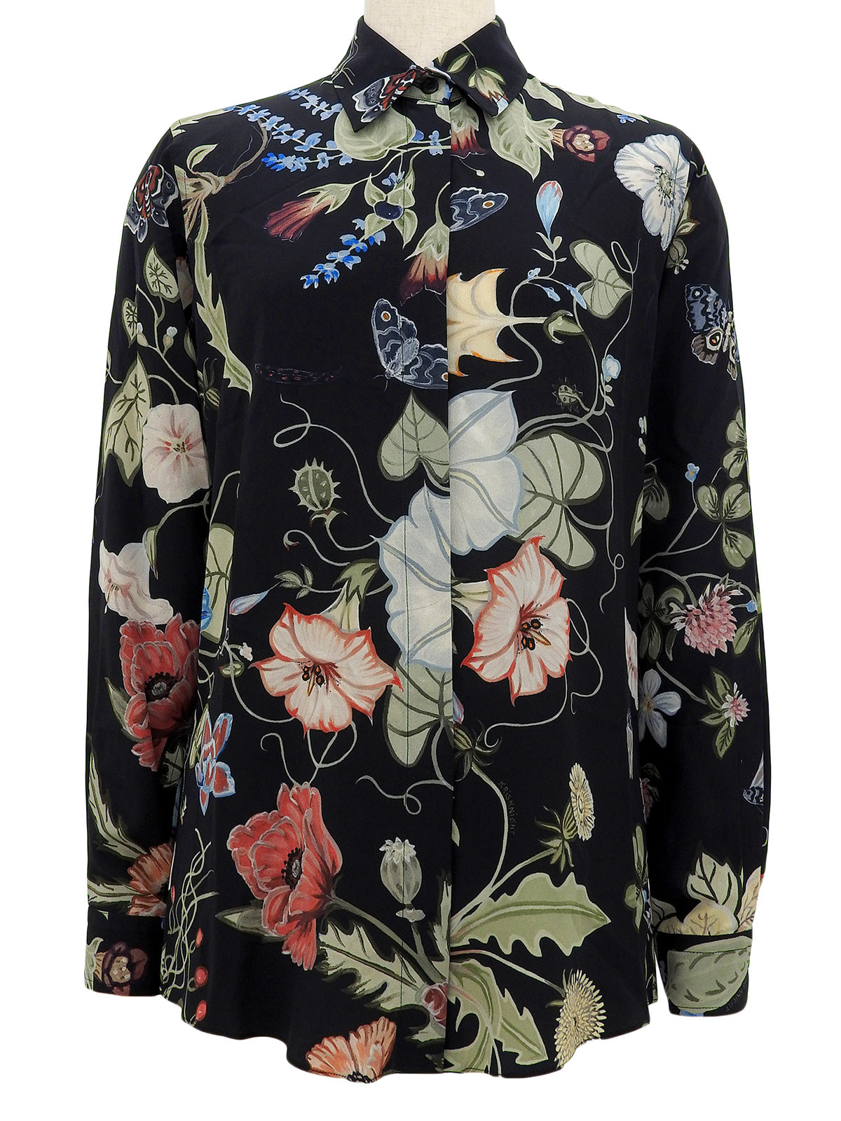 クリスナイトデザイン長袖シャツ ブラック/マルチ