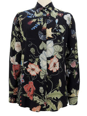 クリスナイトデザイン長袖シャツ ブラック/マルチ