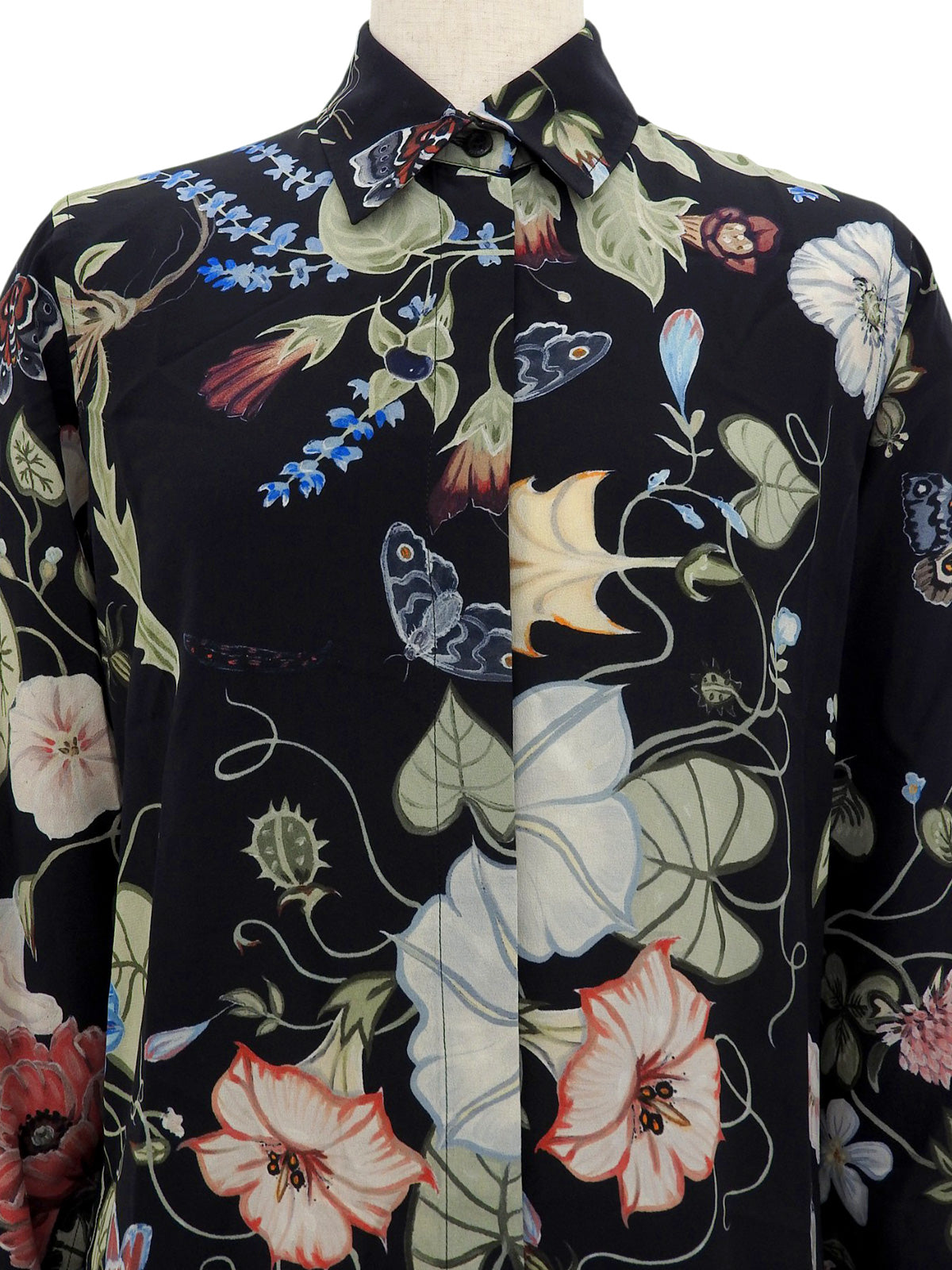 クリスナイトデザイン長袖シャツ ブラック/マルチ