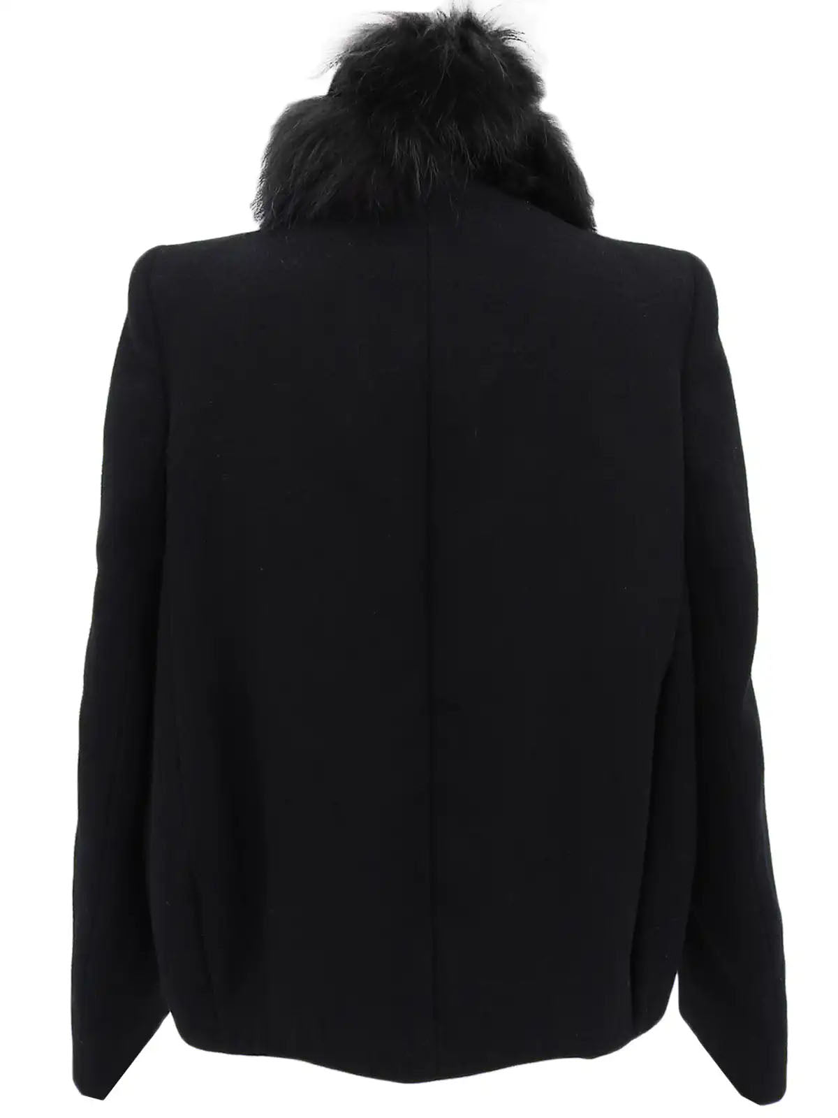 ウールファーカラーコート ブラック