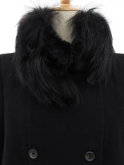 ウールファーカラーコート ブラック