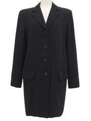 ウールストライプパターンジャケット ブラック