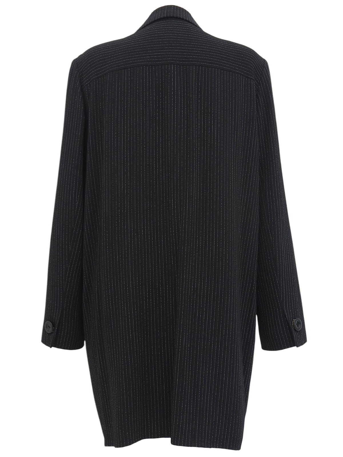 Wool striped pattern jacket in black
