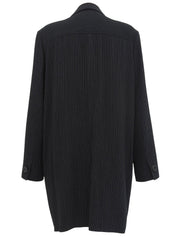 Wool striped pattern jacket in black