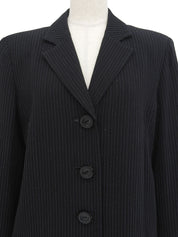 ウールストライプパターンジャケット ブラック