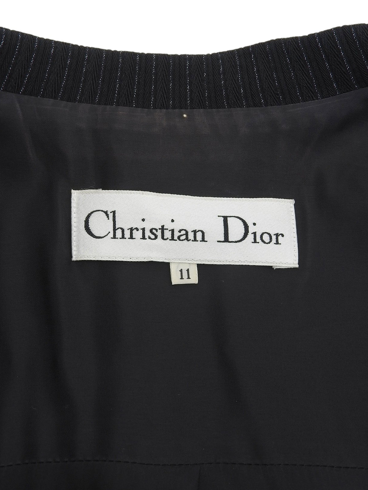 Wool striped pattern jacket in black