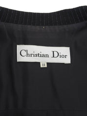 Wool striped pattern jacket in black