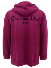 Back logo embroidered hoodie in Dahlia Purple