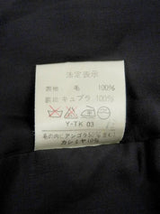 ロゴボタンウールコート　ブラック