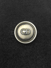Logo Button Wool Coat in Black