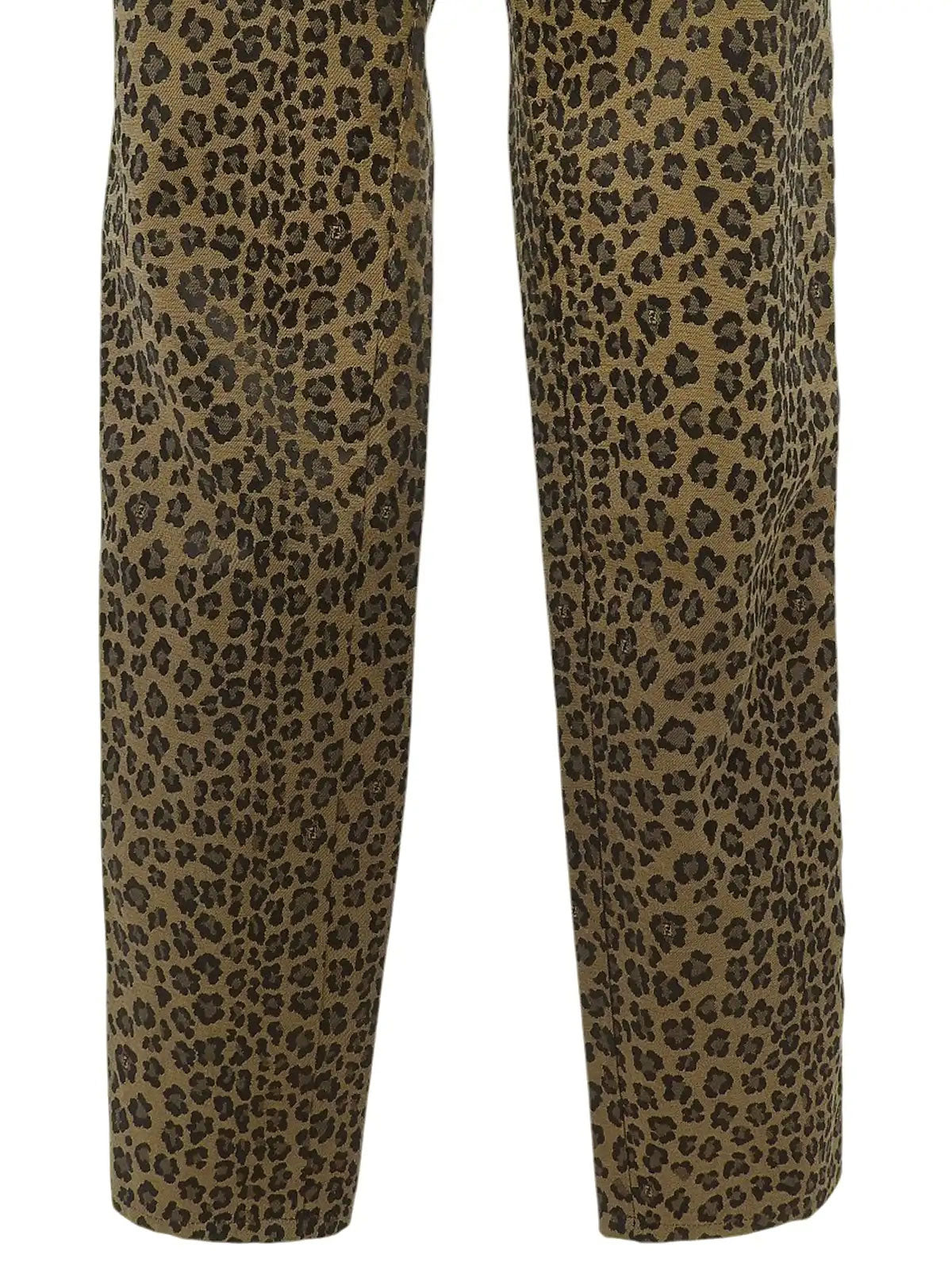 レオパードパターンロゴボタンパンツ　ブラウン